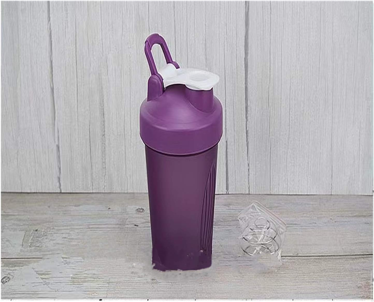 Protein W. Classic Loop Top & Stainless Whisk Ball-Perfect for Protein Shakes and Pre Workout-Bpa Free-(16 Oz,Purple)